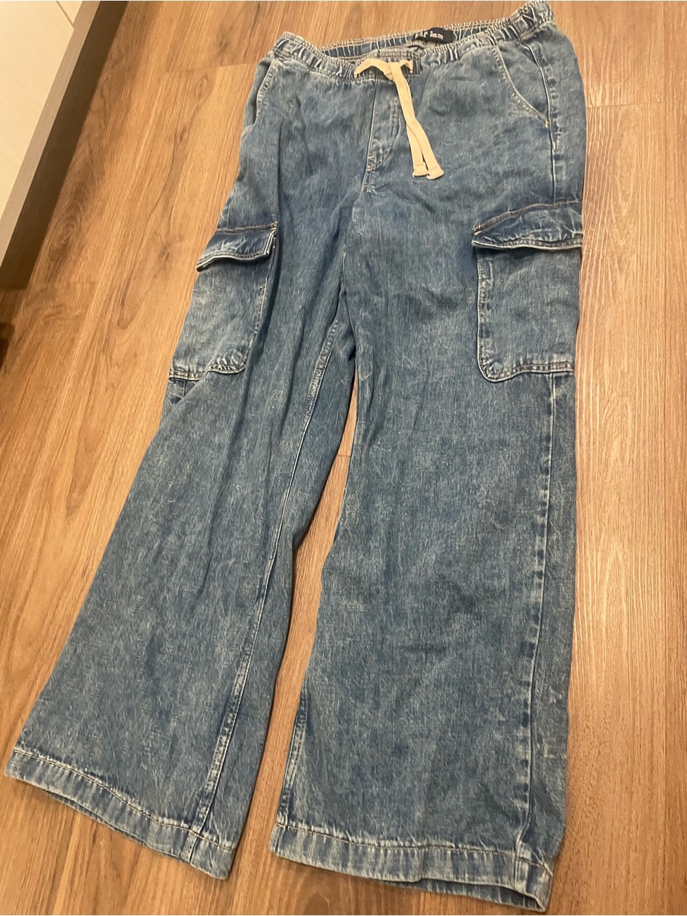 GAP Women's Blue Denim Bootcut Cargo Jeans